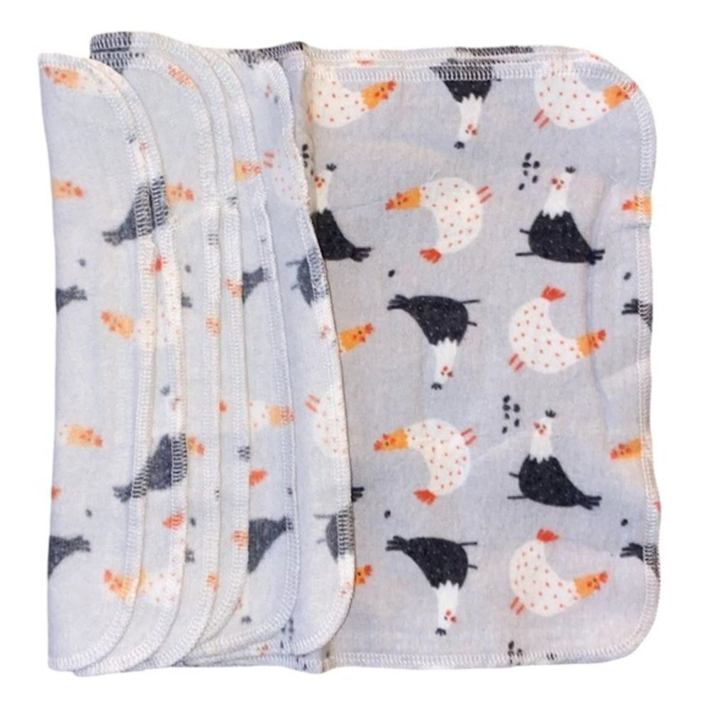 Set of 6 Reusable Cotton Towels Farmhouse Chickens